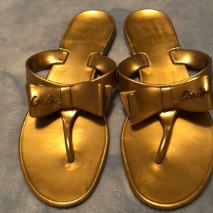 Coach jelly flip flops, size 7